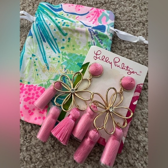 Lilly Pulitzer Come On Clover Earrings - NWT - Picture 3 of 6
